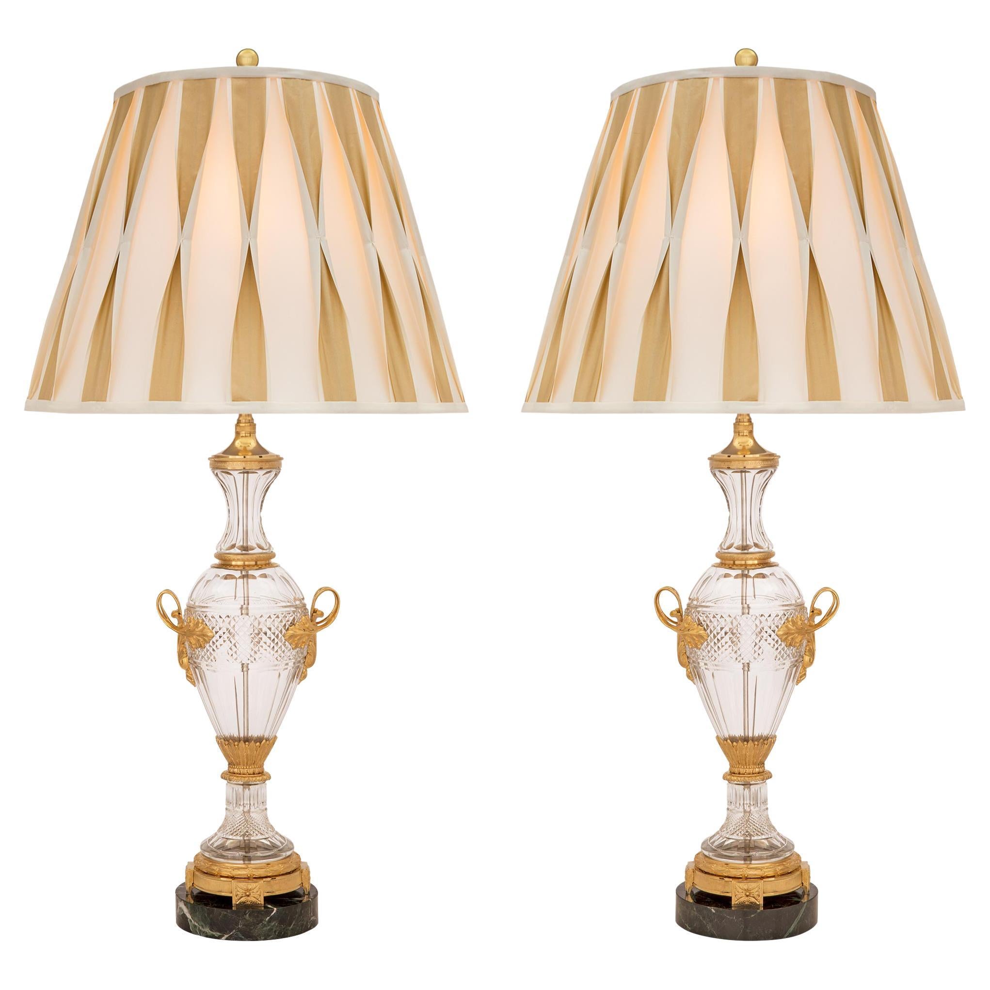 Pair of Continental Turn of the Century Louis XVI St. Lamps
