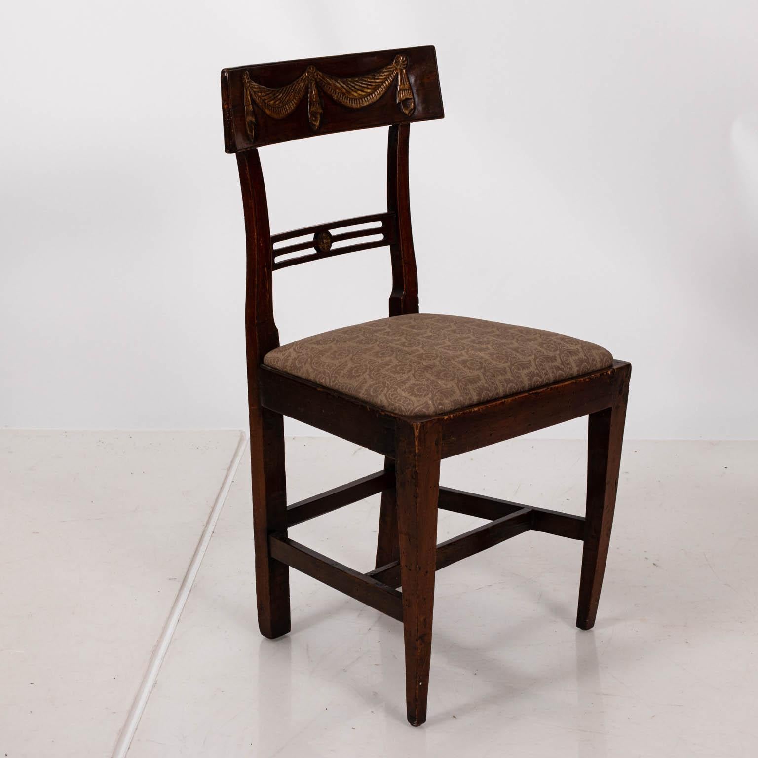 Pair of Continental Walnut Side Chairs For Sale 1
