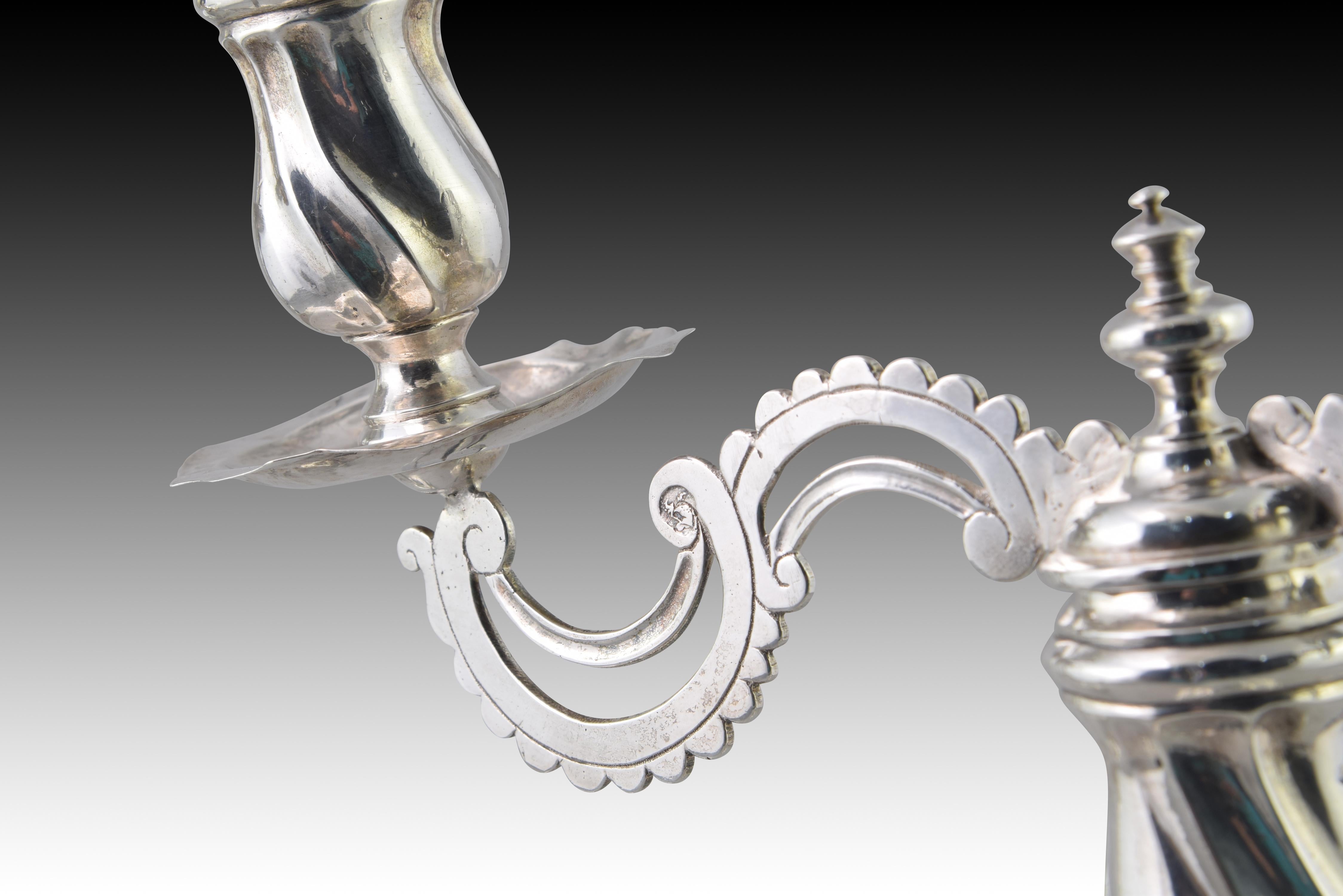 Pair of convertible candlesticks. Silver. MARTINEZ MORENO; MUÑOZ. Cordoba, 1793 For Sale 10