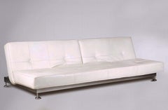 Genuine White Leather Convertible Sofas by Edra,