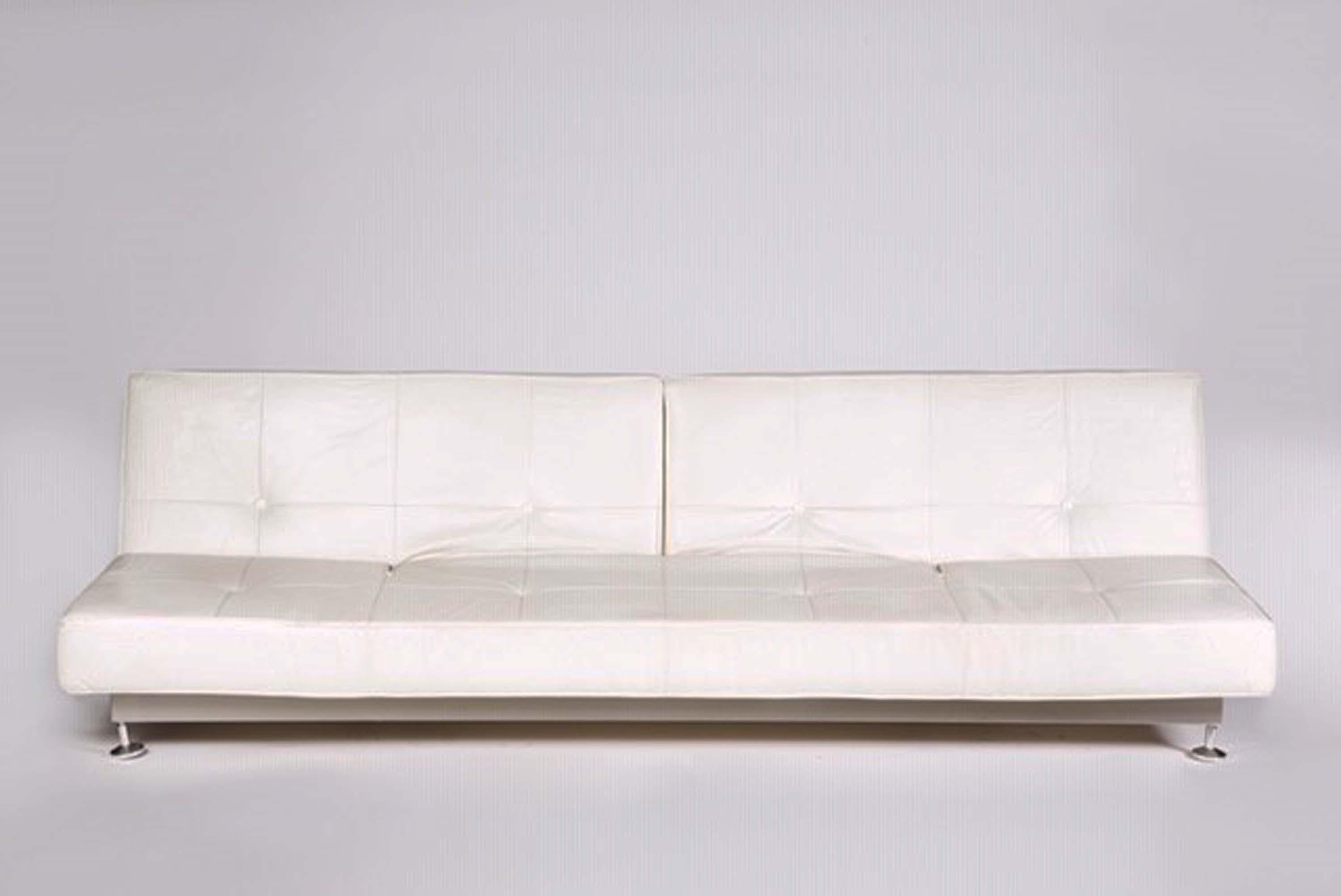 Italian Genuine White Leather Convertible Sofas by Edra, For Sale