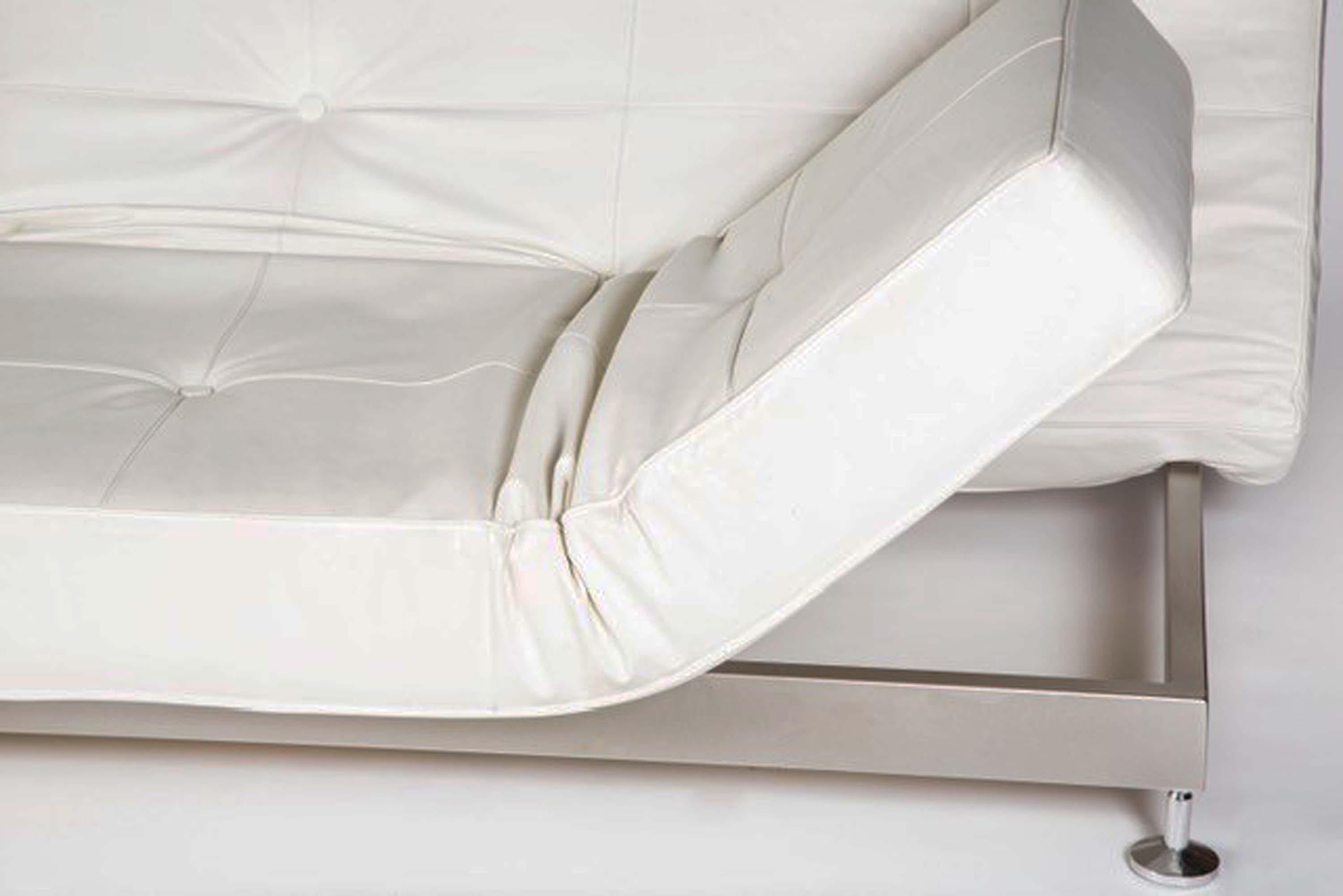Genuine White Leather Convertible Sofas by Edra, For Sale 1