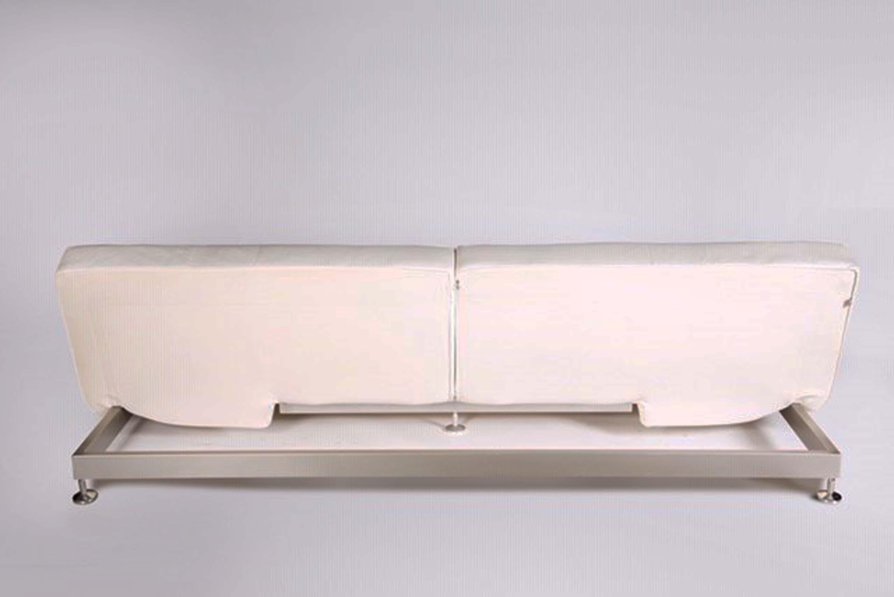 Genuine White Leather Convertible Sofas by Edra, For Sale 2