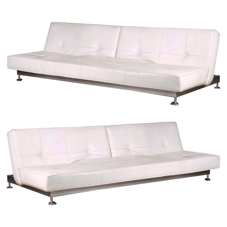 Genuine White Leather Convertible Sofas by Edra, For Sale at 1stDibs