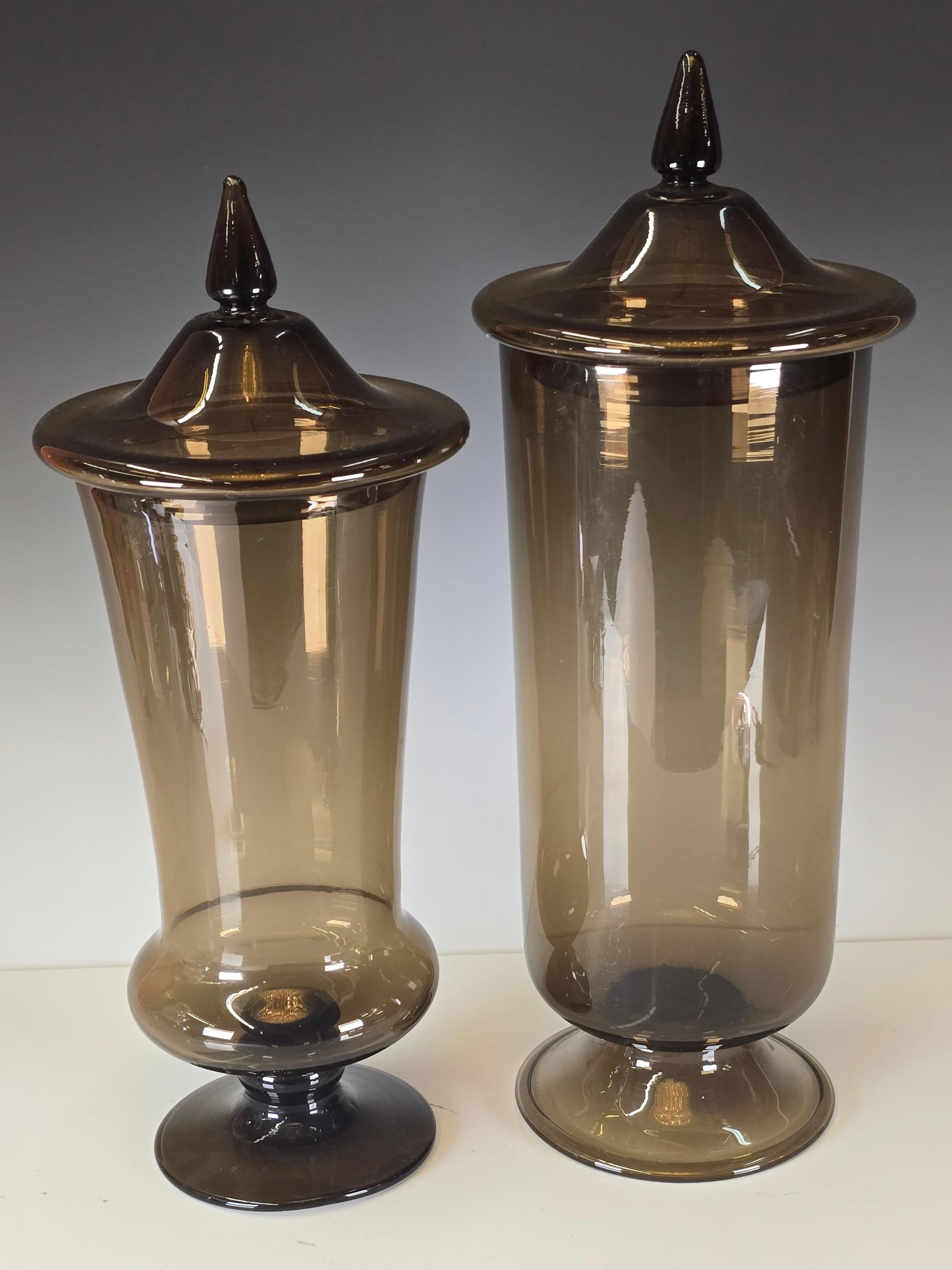 Pair of Coordinated Apothecary Jars by Empoli For Sale 2