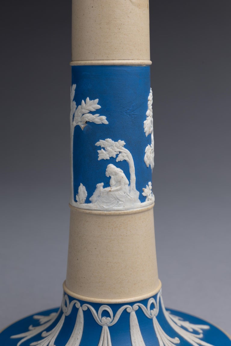 Pair of Copeland Spode Jasperware Neoclassical Candlesticks For Sale at