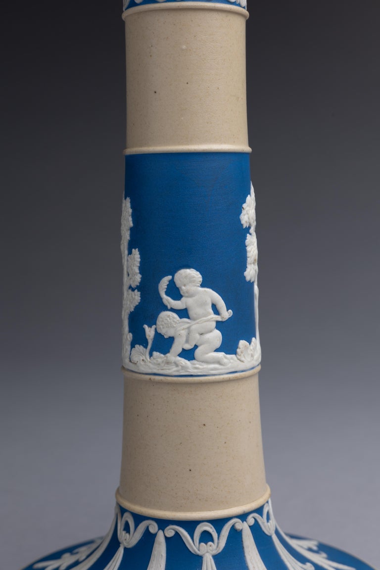 Pair of Copeland Spode Jasperware Neoclassical Candlesticks For Sale at