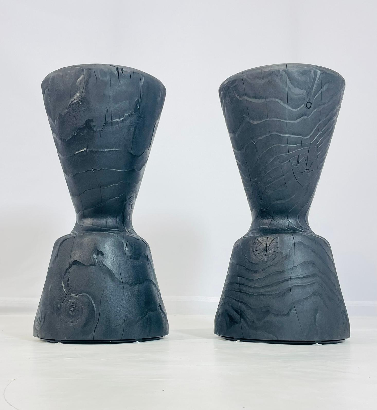 Cèdre Paire de tabourets de baroppa conçus par C.R.&S. RIVA 1920, Italie 2022 en vente