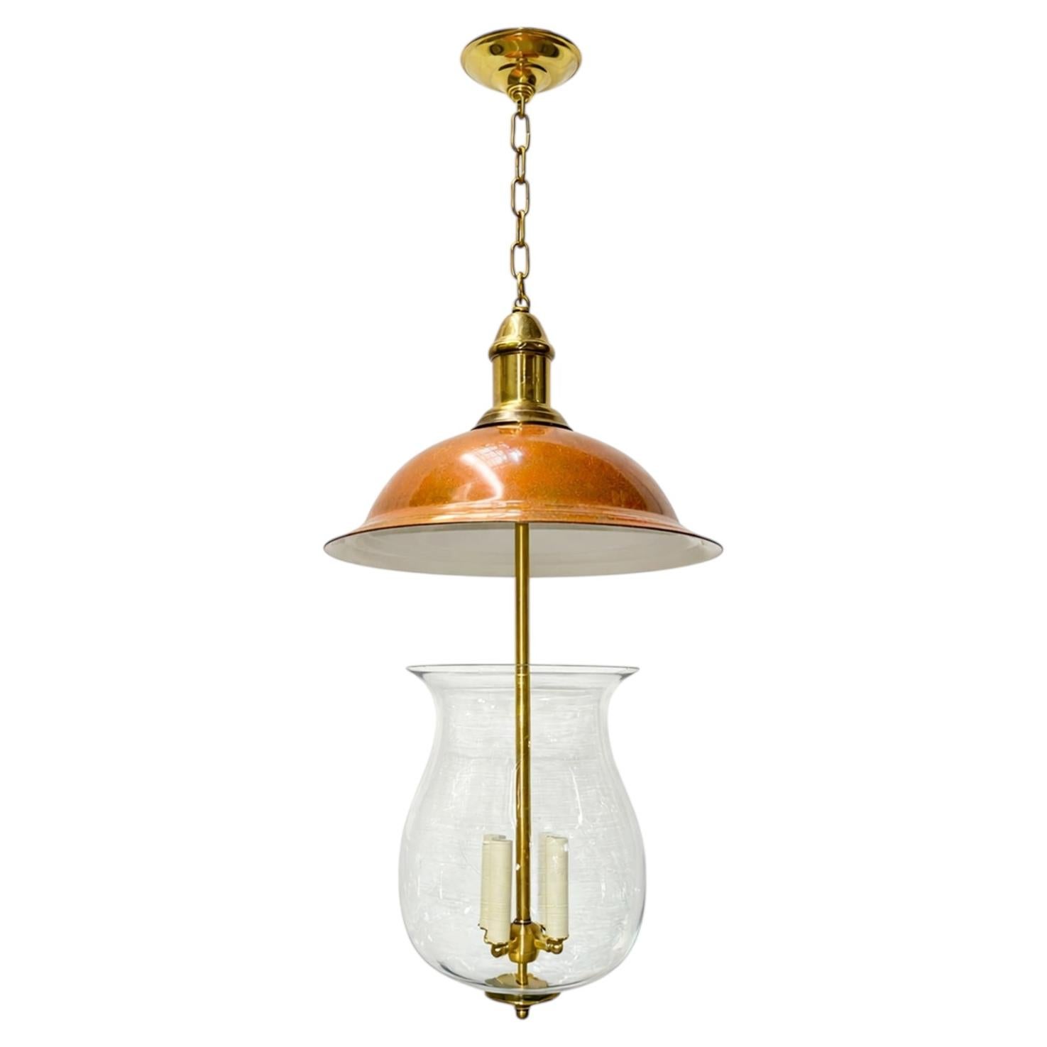 Pair of Copper and Glass Lanterns. Sold Individually