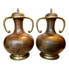 Pair of Copper Arts & Crafts Lamps