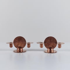Pair of Copper Candlestick Holders by Walter von Nessen for Chase
