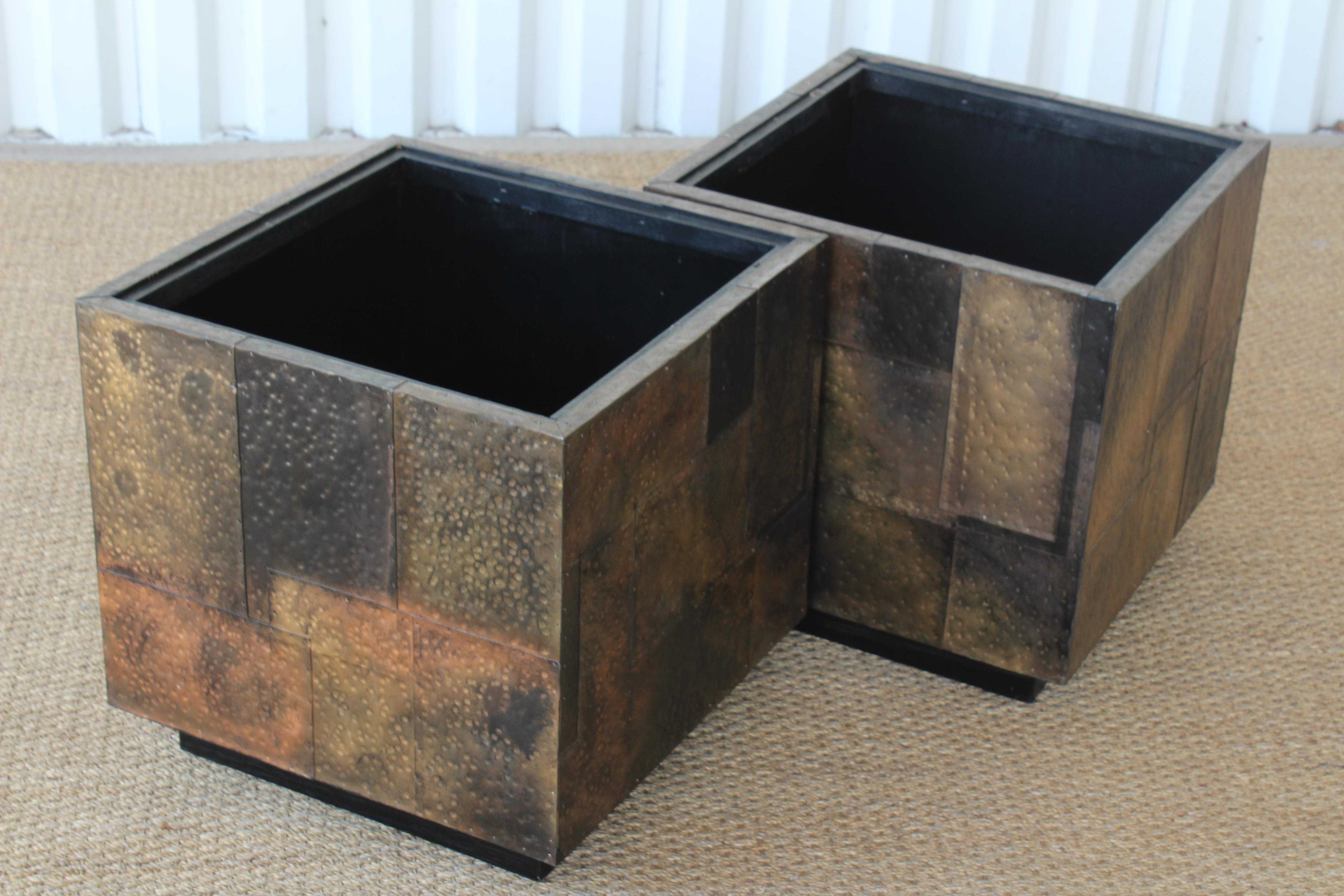 Pair of Copper Clad Stools in the Style of Paul Evans, USA, 1970s 3