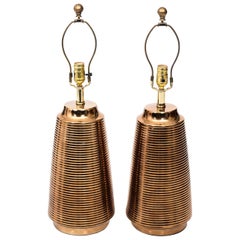 Pair of Copper Colored Lamps
