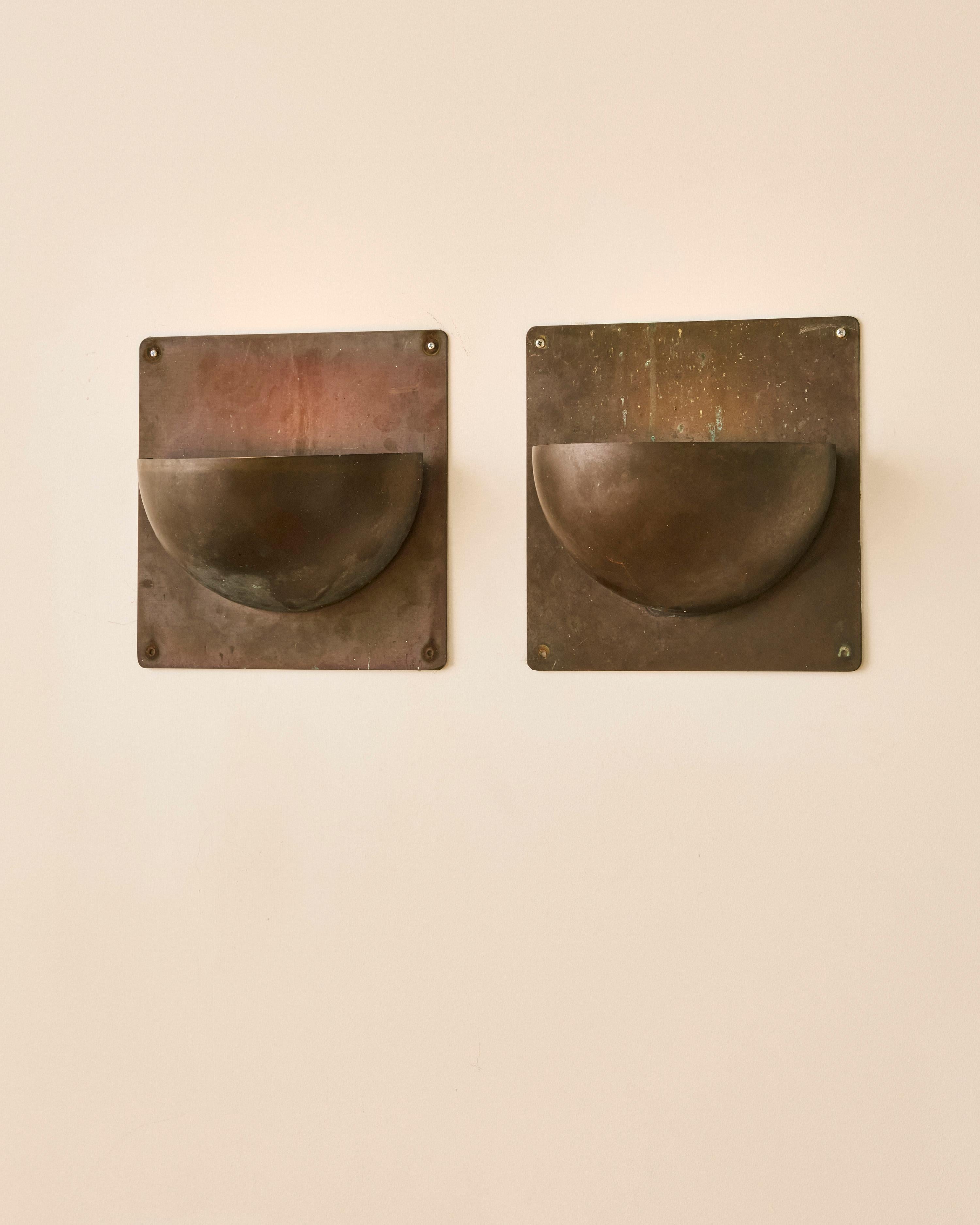 Pair of Copper Danish Sconces by Torsen Thorup & Claus Bonderup In Fair Condition For Sale In Long Island City, NY