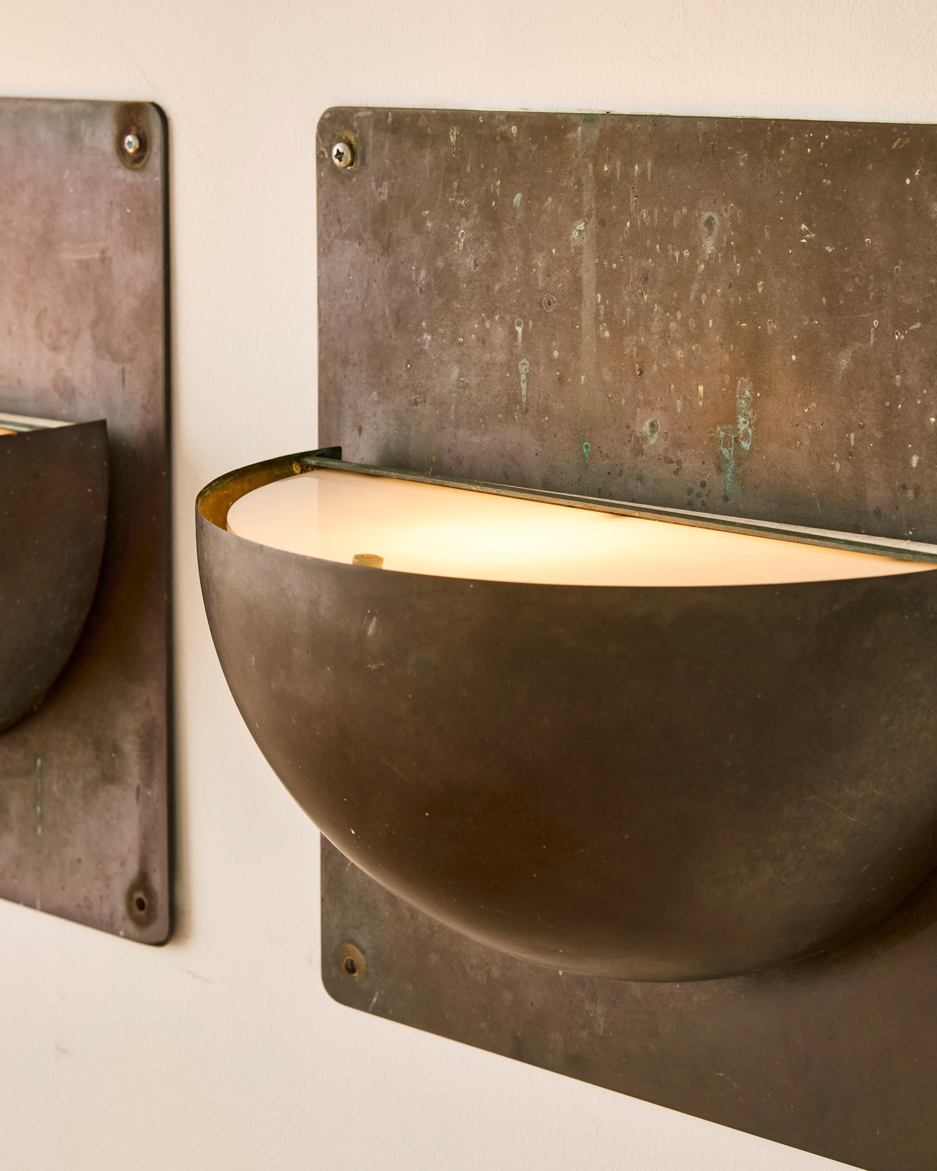 Mid-20th Century Pair of Copper Danish Sconces by Torsen Thorup & Claus Bonderup For Sale