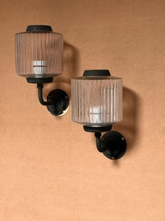 Pair of Copper + glass Lamps Hans Bergström, Ateljé Lyktan 1950s
