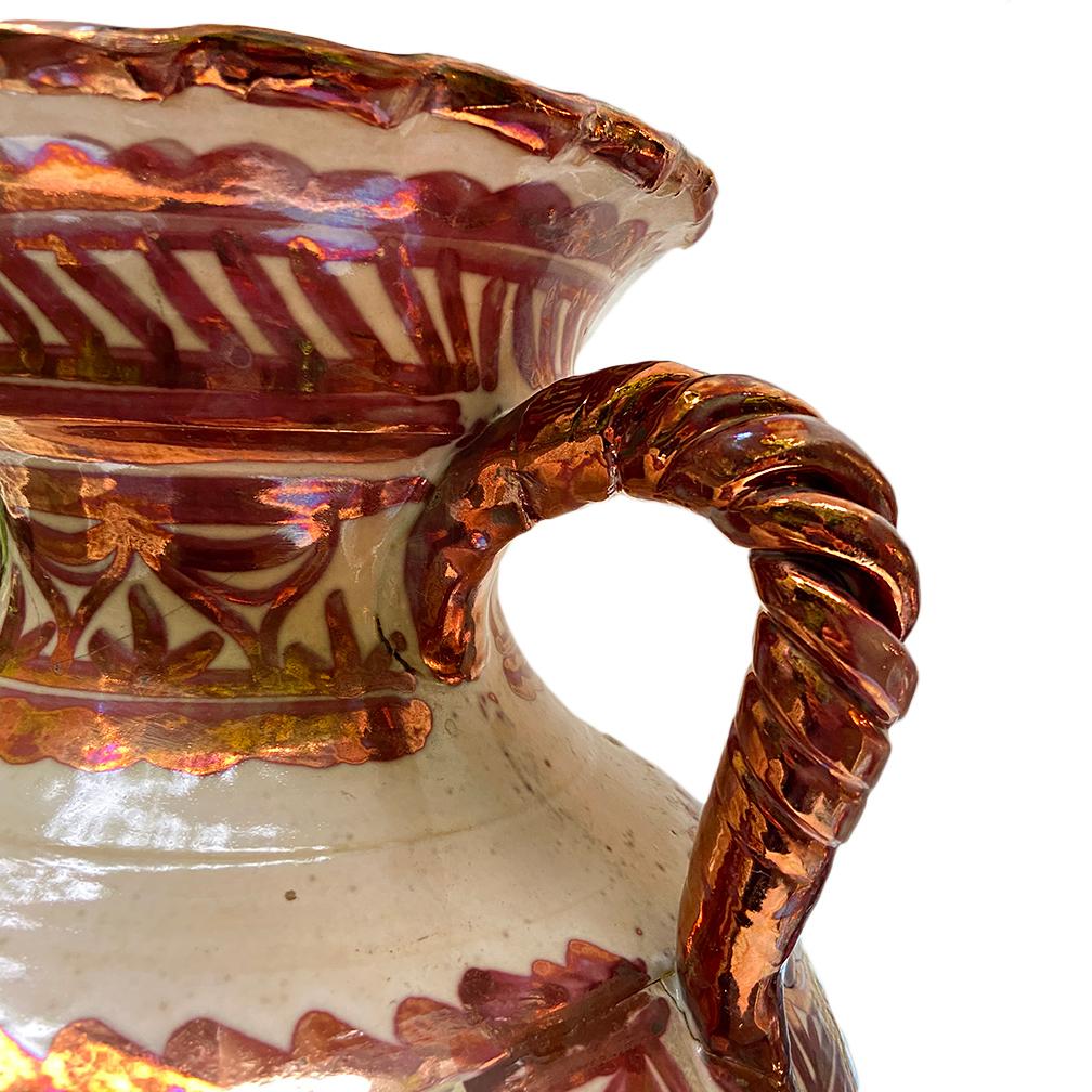 Italian Pair of Copper Glazed Porcelain Vases, Sold Individually For Sale