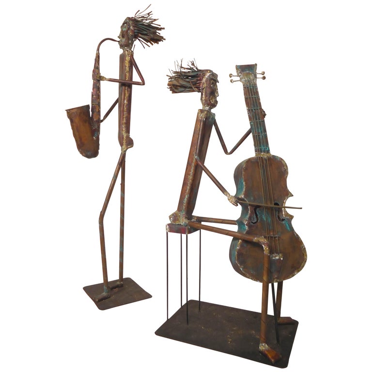 Pair of Copper Handmade Sculptures For Sale at 1stDibs copper