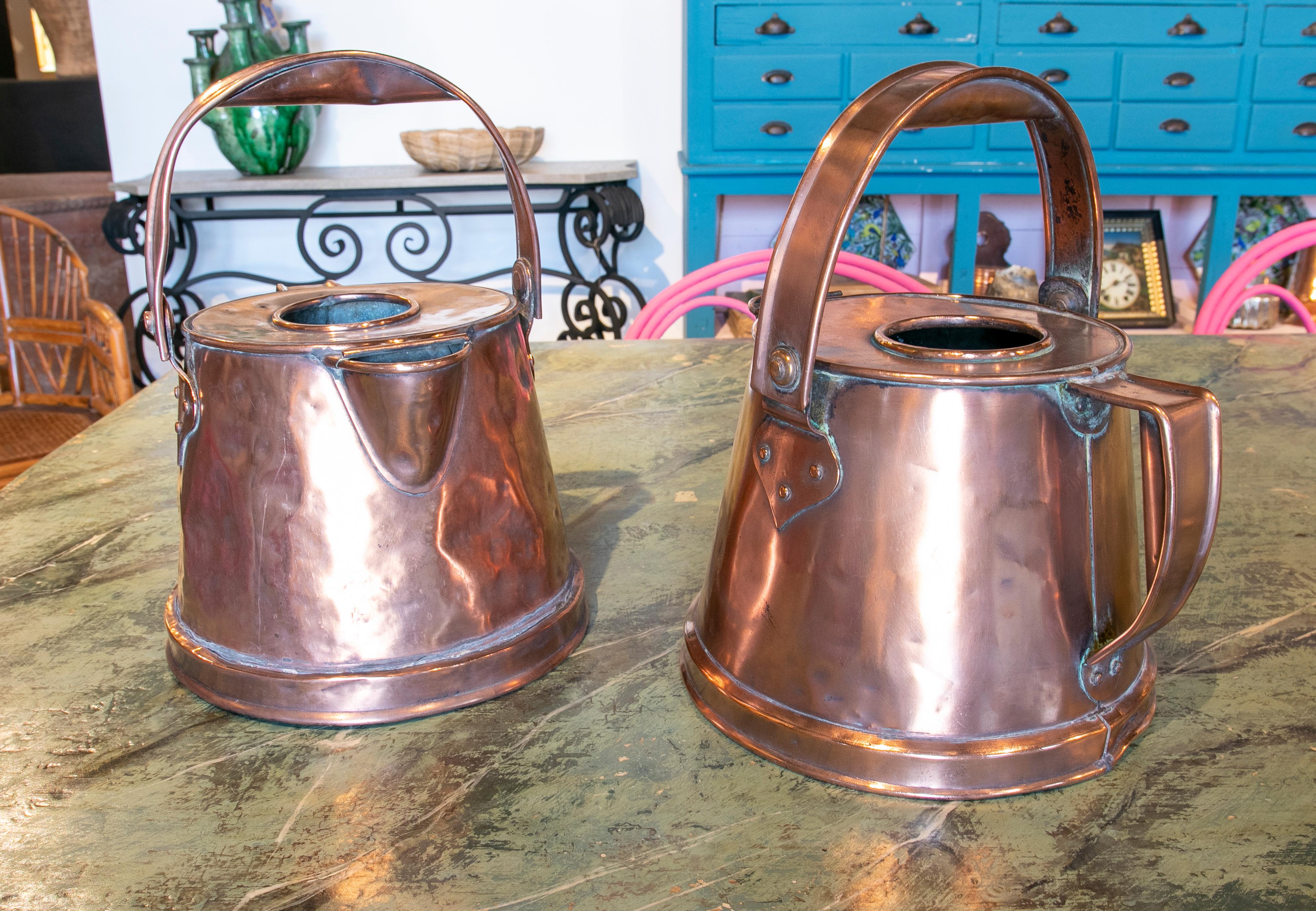 Spanish Pair of Copper Milk Jars from the XIX Century