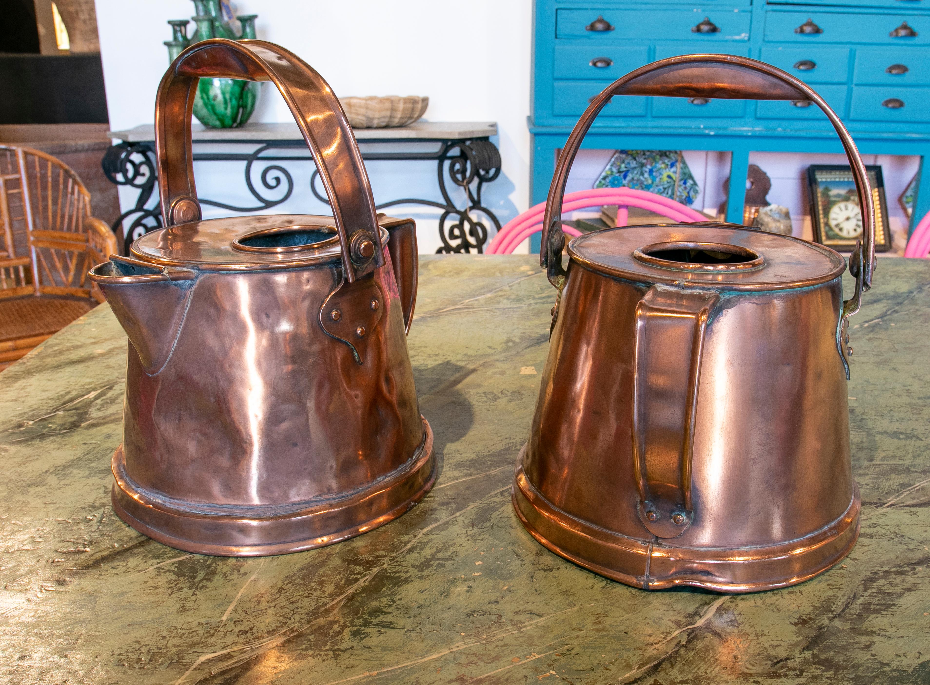 Pair of Copper Milk Jars from the XIX Century In Good Condition In Marbella, ES
