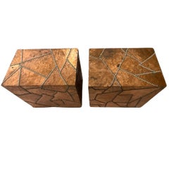 Pair of Copper Pedestals with Rivets