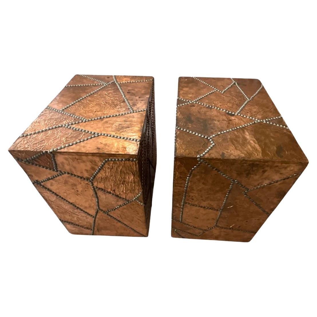 Pair of Copper Pedestals with Rivets