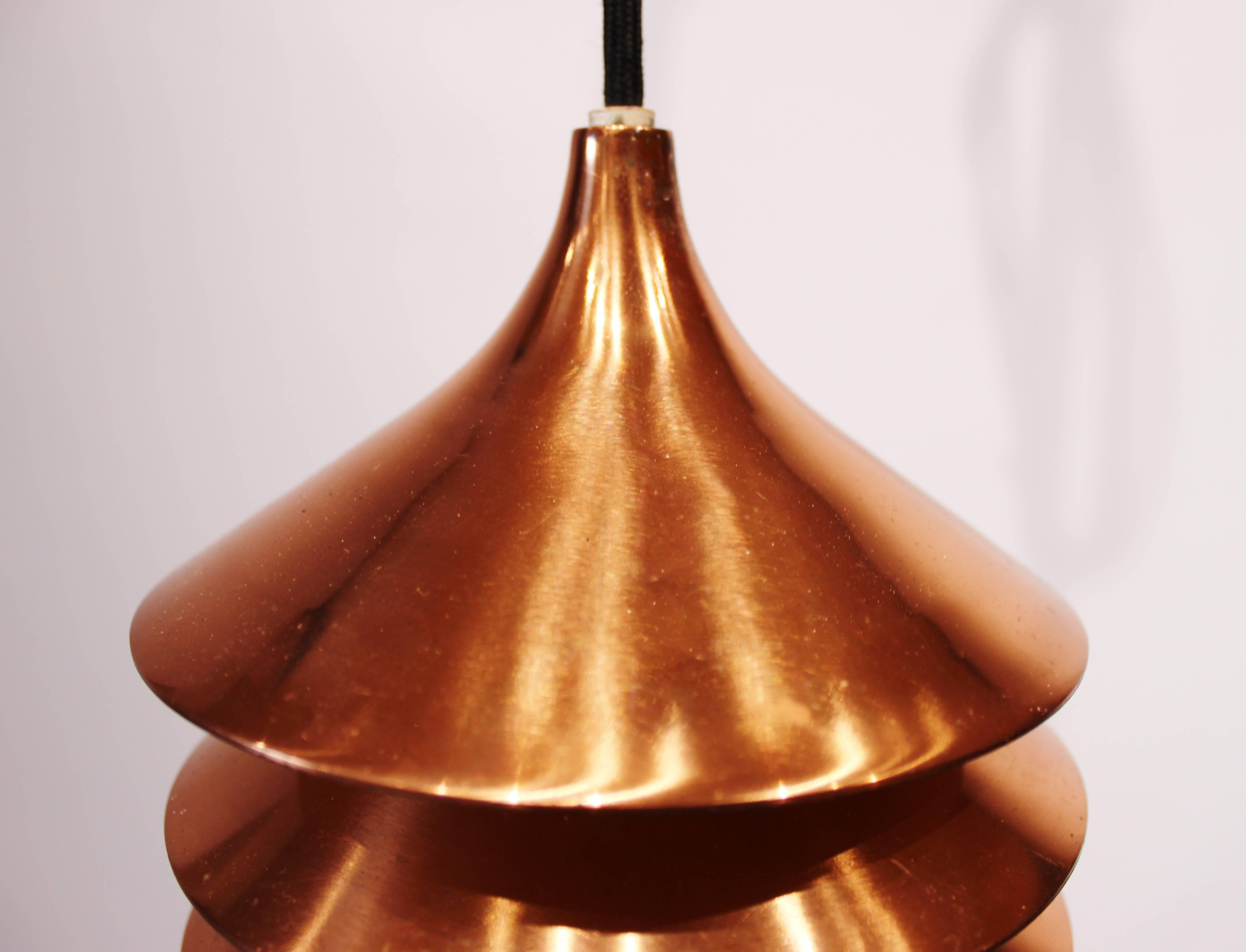 Pair of Copper Pendants of Danish Design from the 1960s For Sale 1