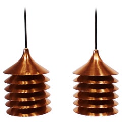 Pair of Copper Pendants of Danish Design from the 1960s