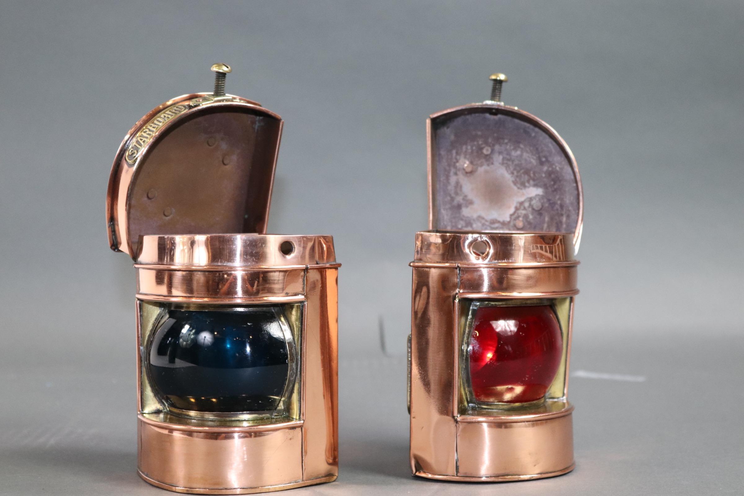 Pair of Copper Port and Starboard Lanterns 1