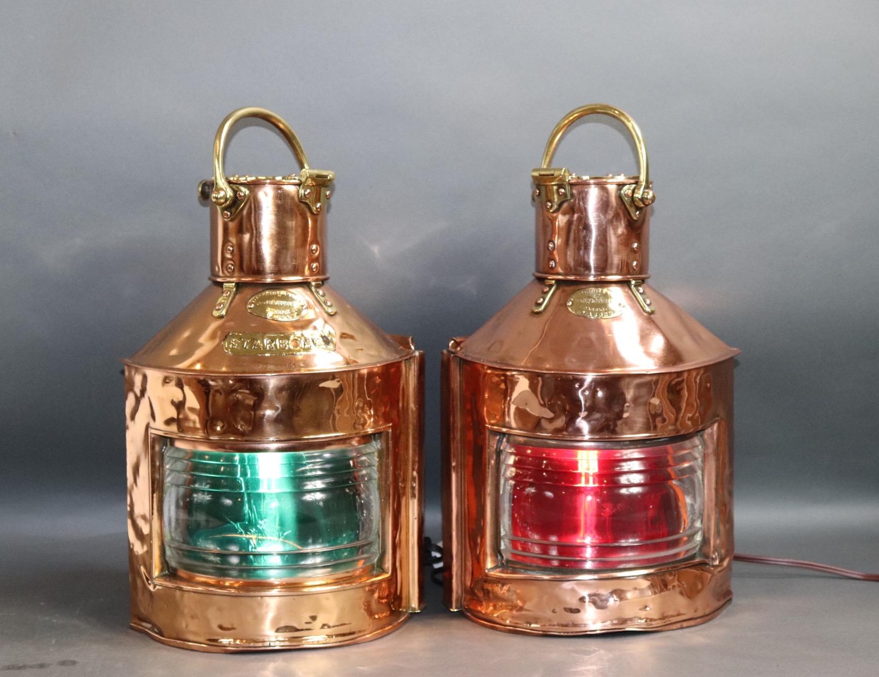 Pair of Copper Port and Starboard Lanterns 2