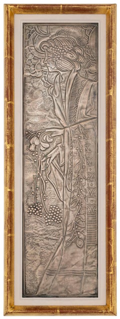 Pair of Copper Reliefs Dionysus and Demeter Georg Klimt ca. 1900 Silver-Plated