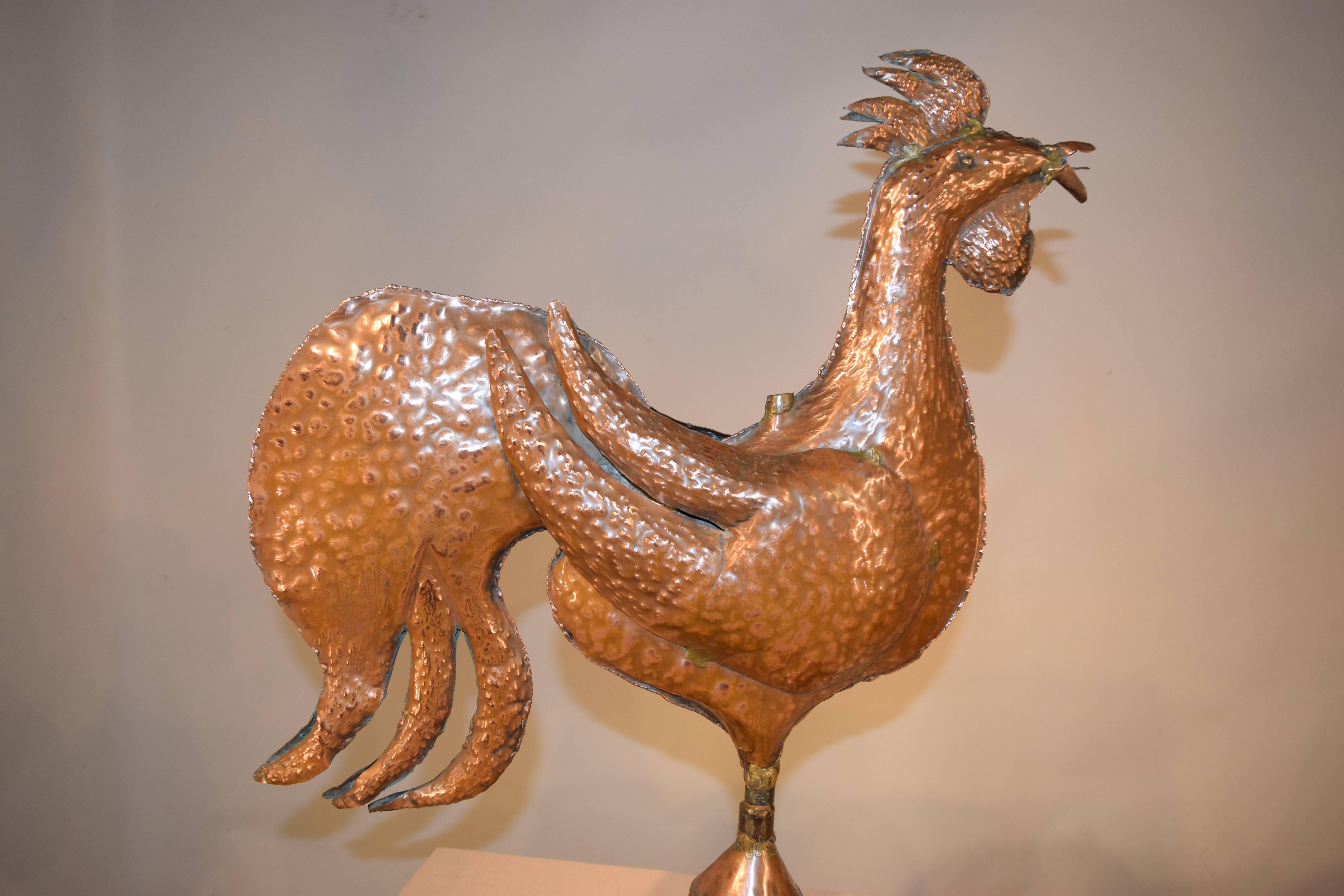 English Pair of Copper Roosters, circa 1960