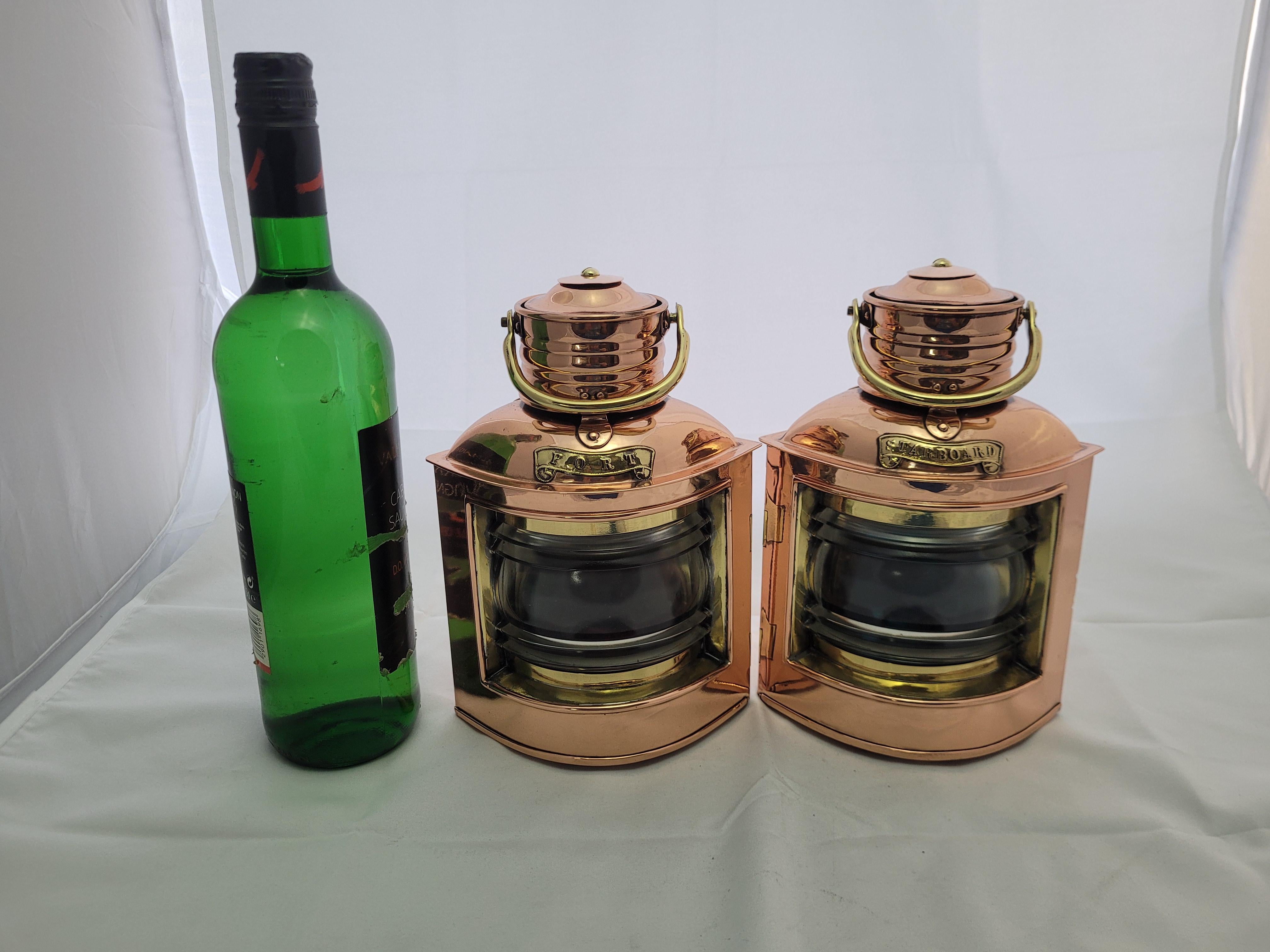 European Pair of Copper Ships Lanterns from England