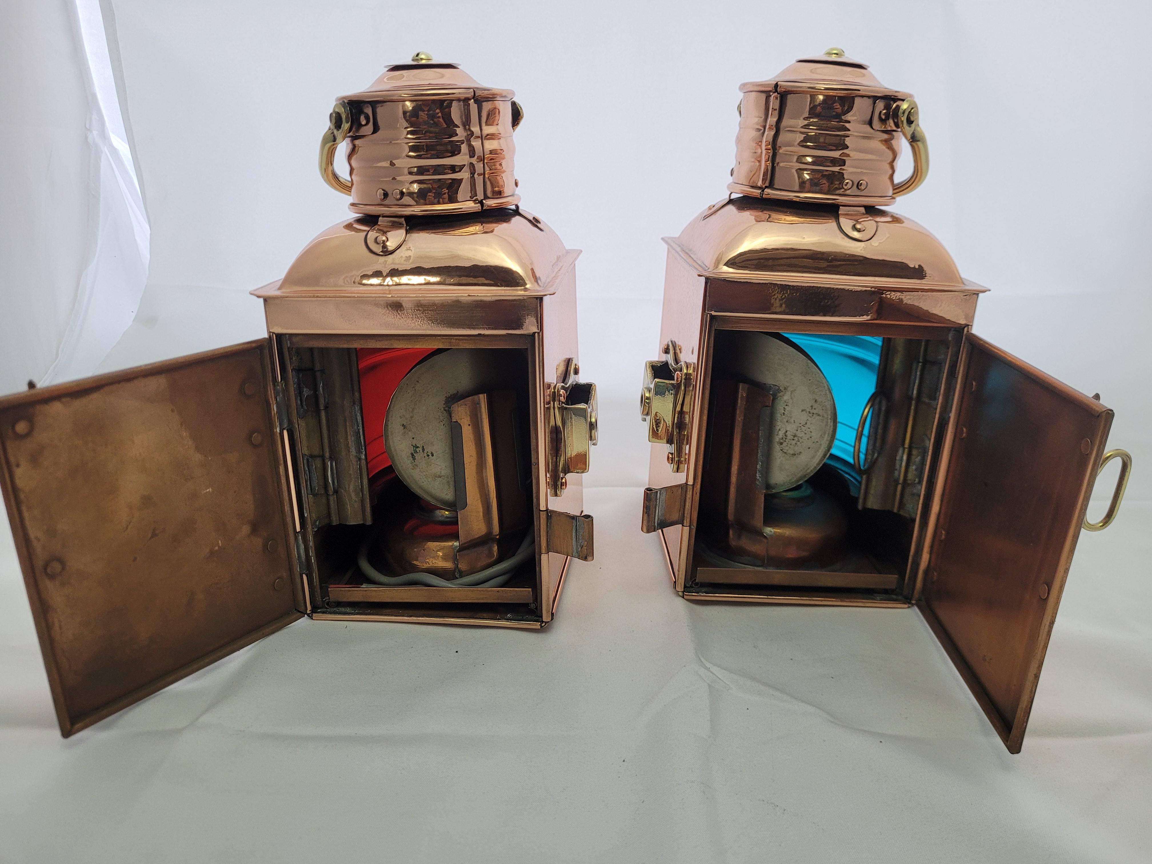 Pair of Copper Ships Lanterns from England 1