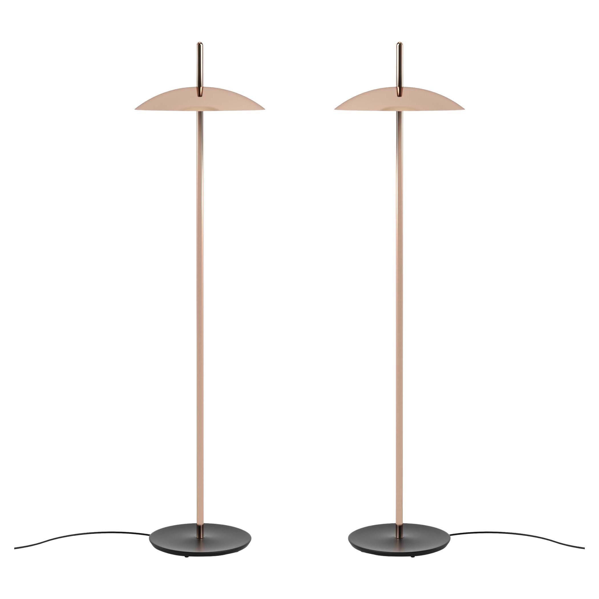 Paar Kupfer Signal-Stehlampe von Souda, auf Bestellung gefertigt im Angebot