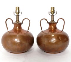 Pareja de Lámparas Urna de Cobre Restauradas Patina Cálida