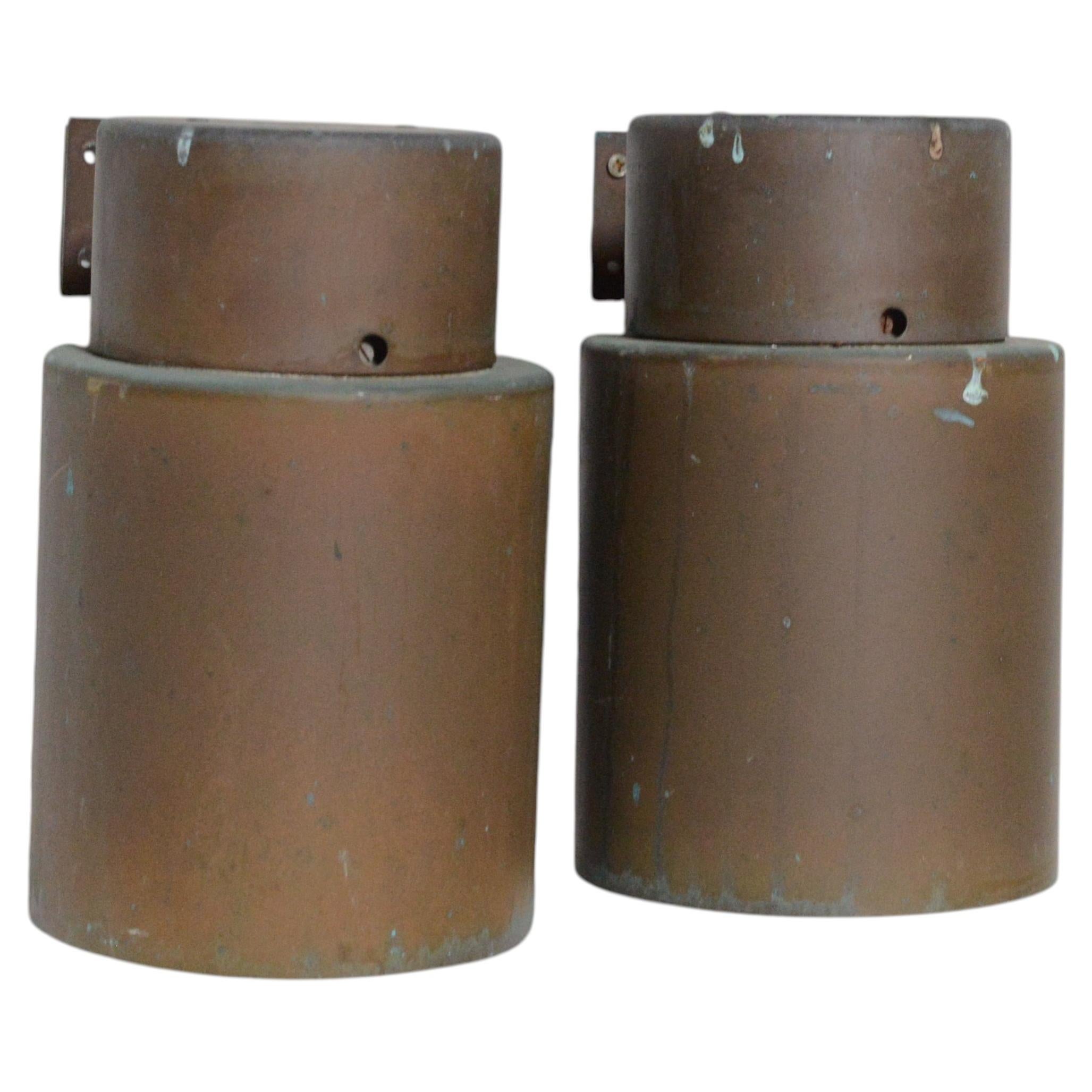 Pair of Copper Wall Lamps by Lisa Johansson Pape, Orno 1940/50s Finland Rare
