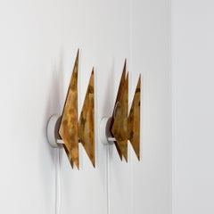 Coppia di lampade da parete in rame di Svend Aage Holm Sorensen, anni '60, Danimarca