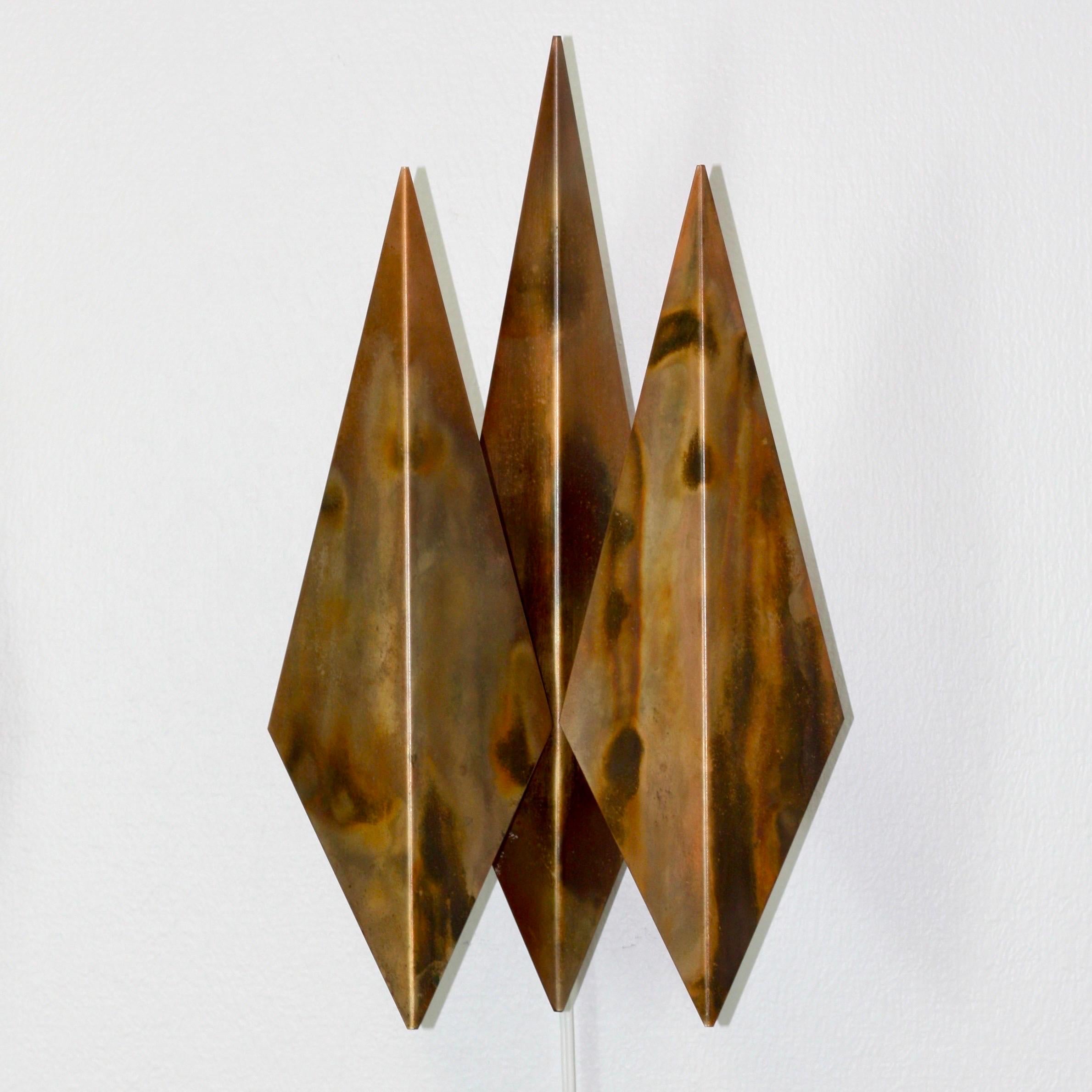 Pair of Copper Wall Lamps by Svend Aage Holm Sorensen, 1960s, Denmark For Sale 1