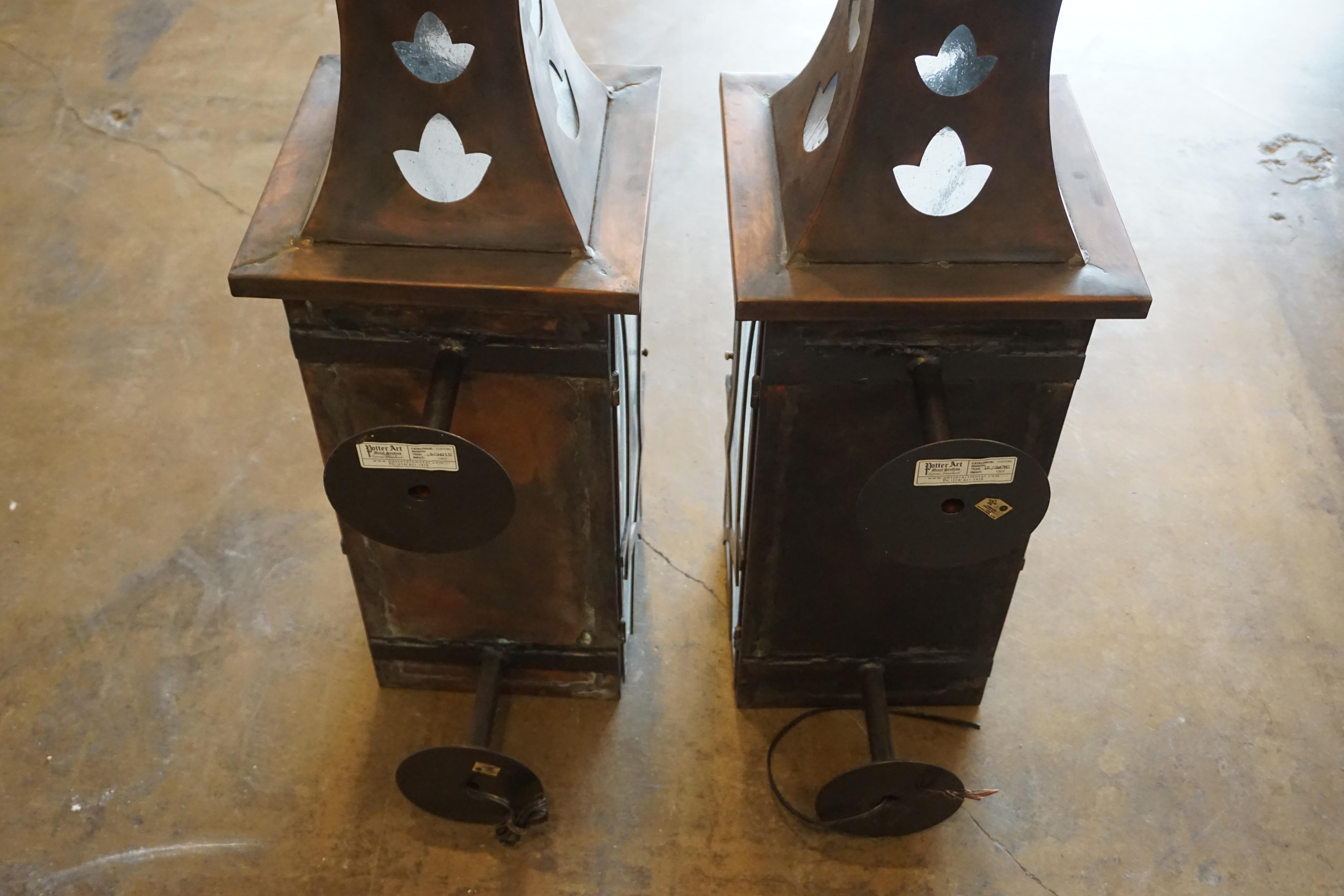 Pair of Copper Wall Lanterns 1