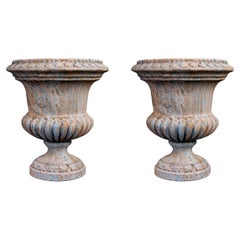 PAIR OF COPY OF ANCIENT SIENESE VASE FROM 1700 IN TERRACOTTA 21th Century