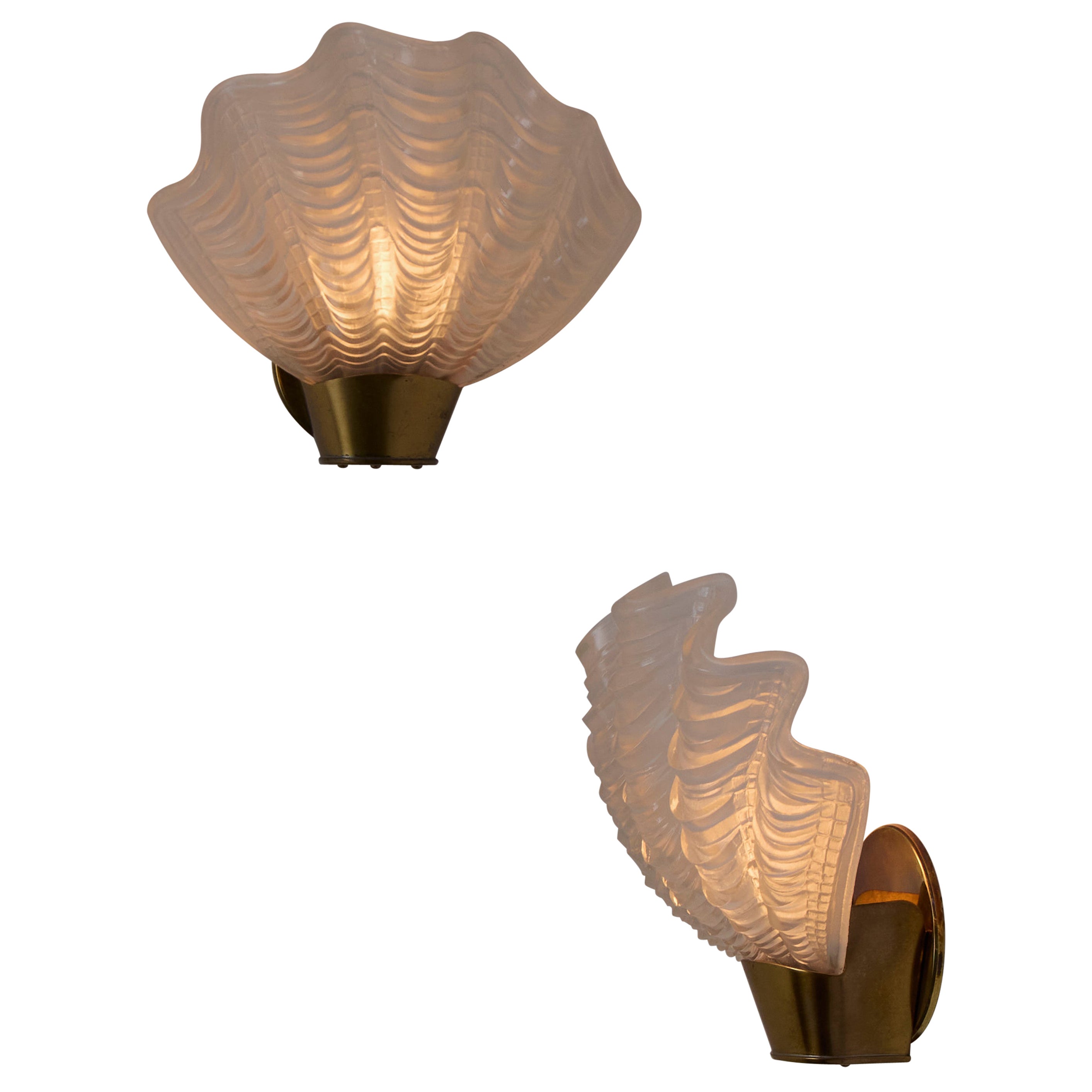 Pair of 
Coquille
 Wall Lights by Asea Skandia For Sale