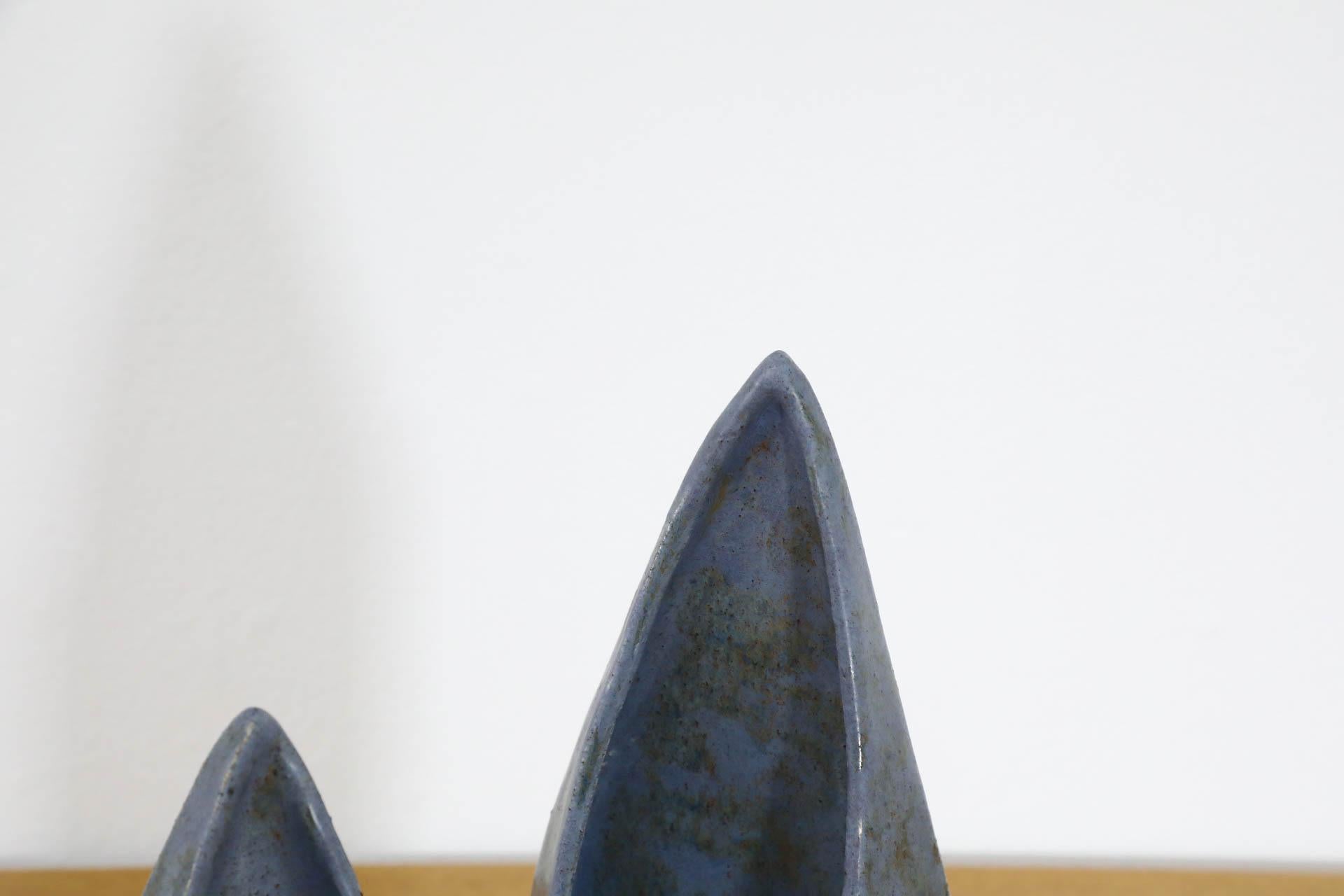 Pair of Cor Unum Lavendar Gray Ceramic Abstract Table Vases For Sale 6
