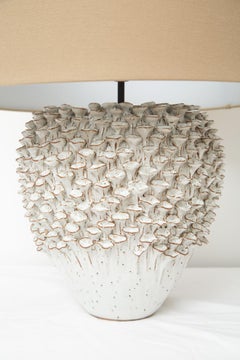 Pair of Coral Ceramic Table Lamps, in Stock