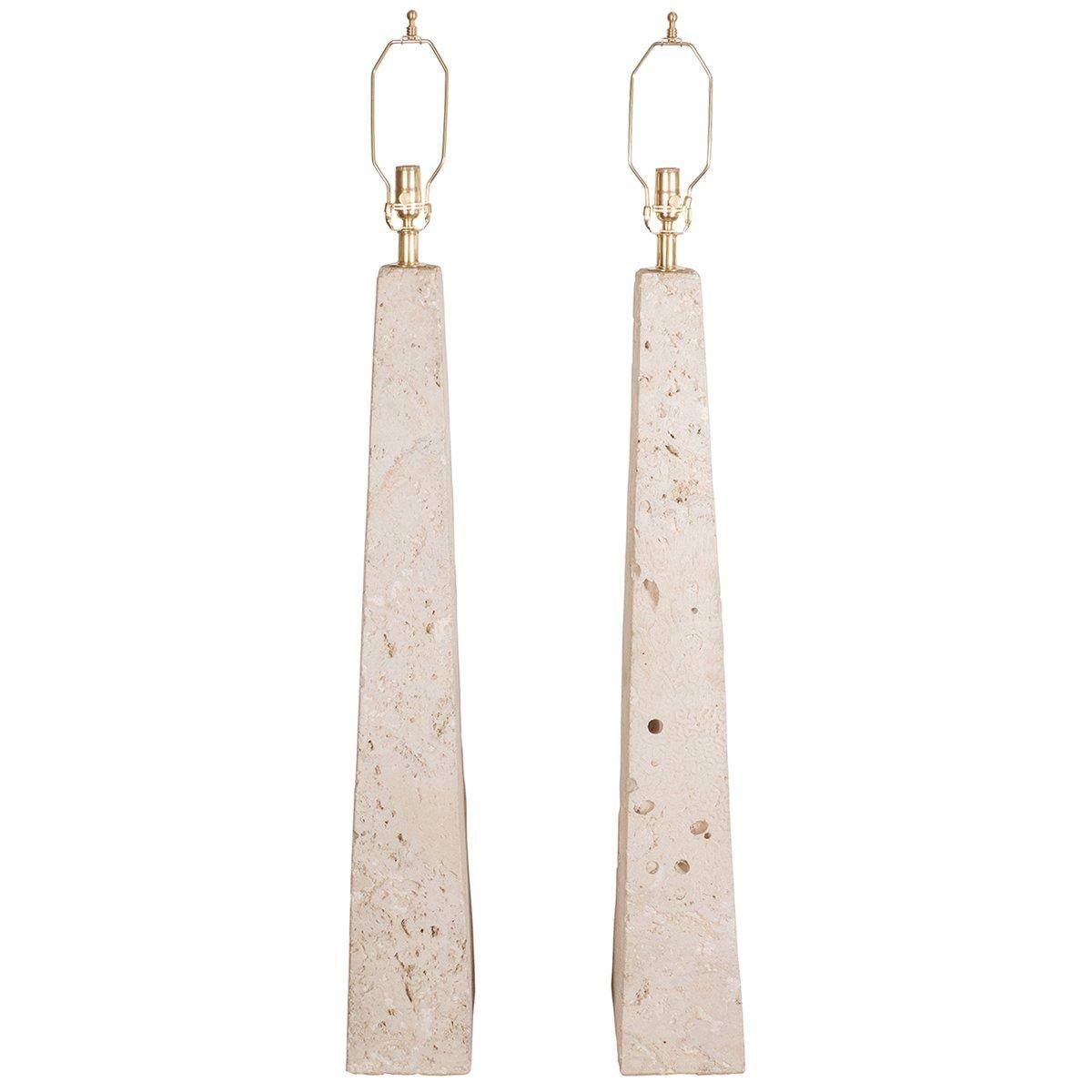 Pair of Coral Stone Floor Lamps at 1stDibs