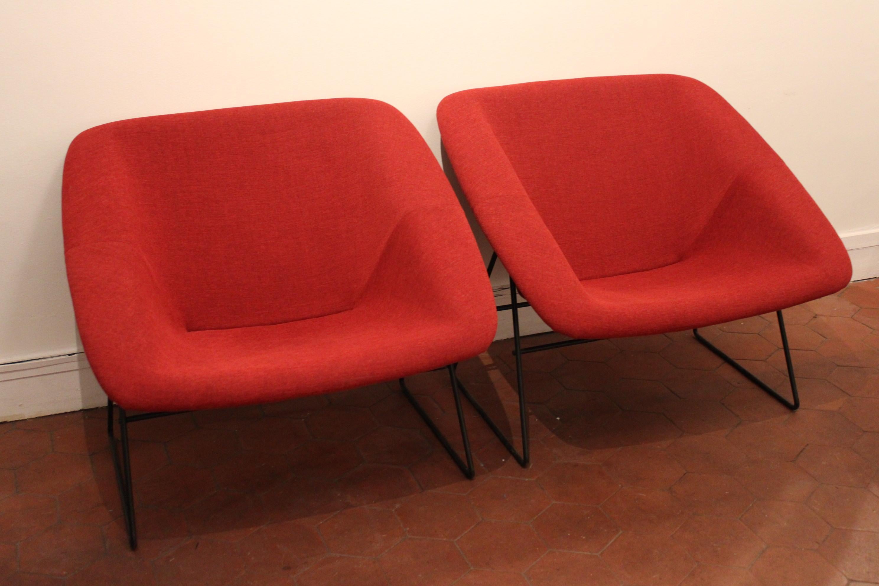French Pair of Corb armchairs by the A.R.P. For Sale