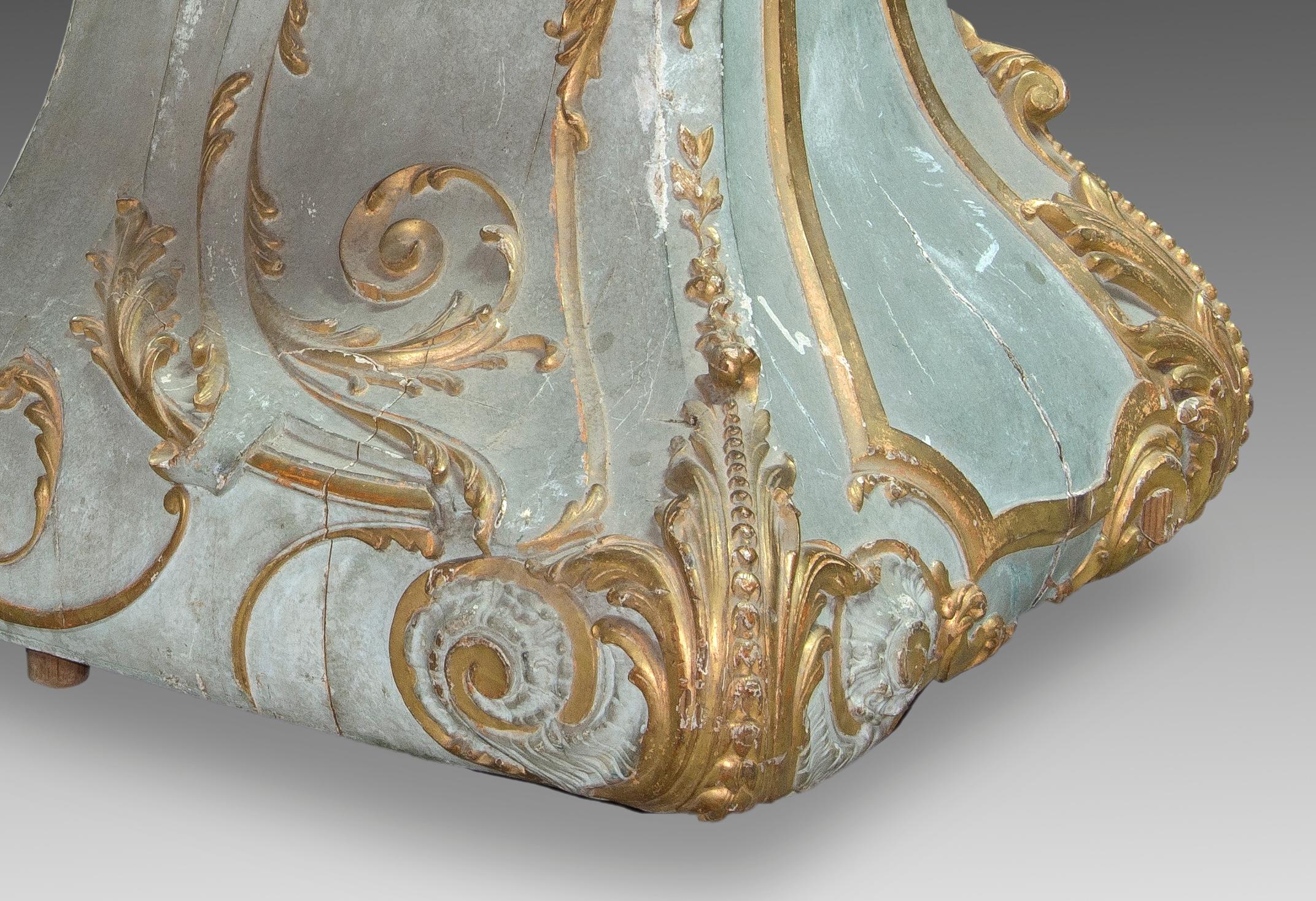 Other Pair of Corbels, Polychromed and Gilded Pine Wood, France, 19th Century