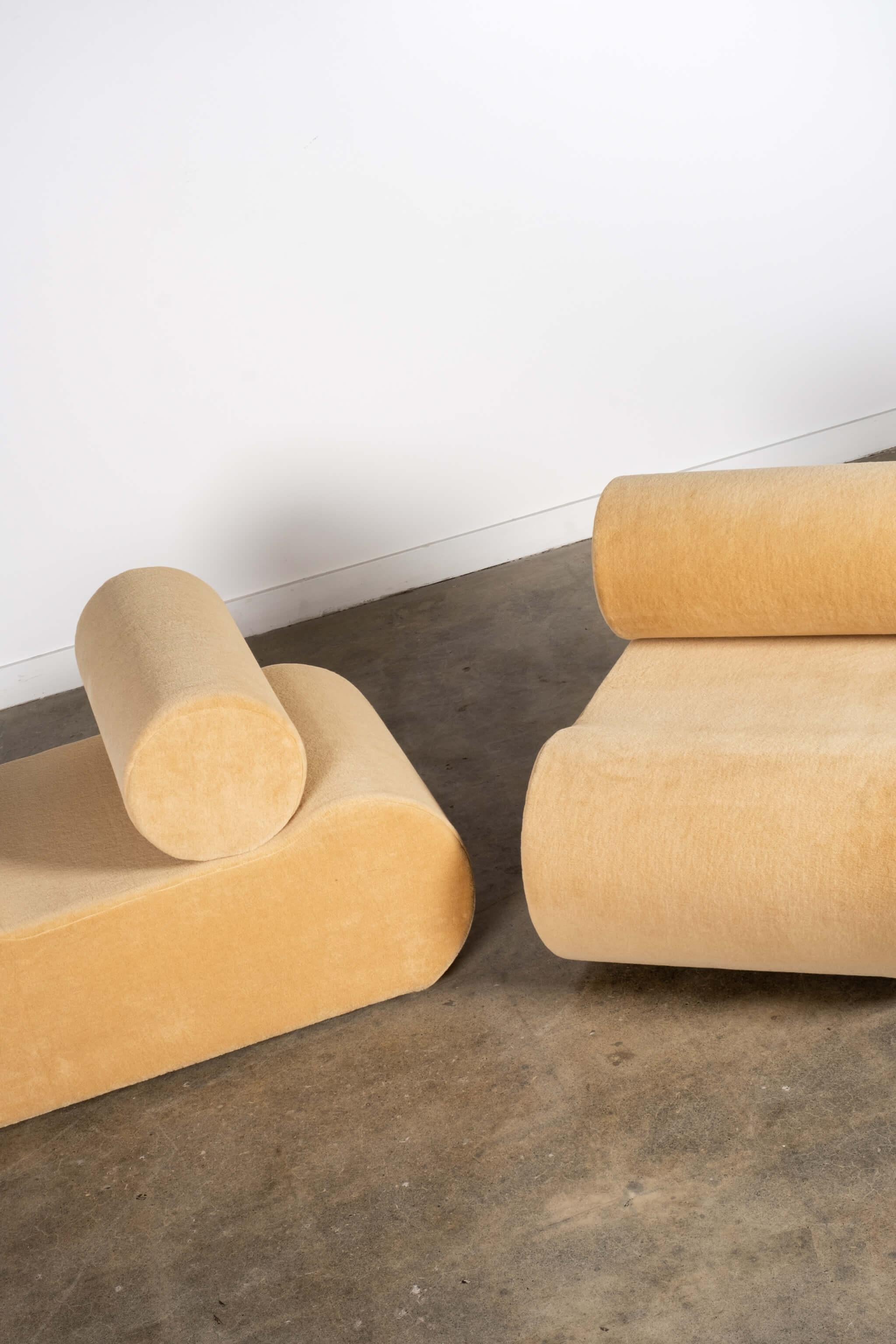 Pair of 'Corbi' Chairs in Original Mohair by Klaus Uredat for COR 5