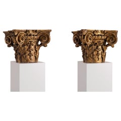 Pair of Corinthian Carved Gitwood capitals