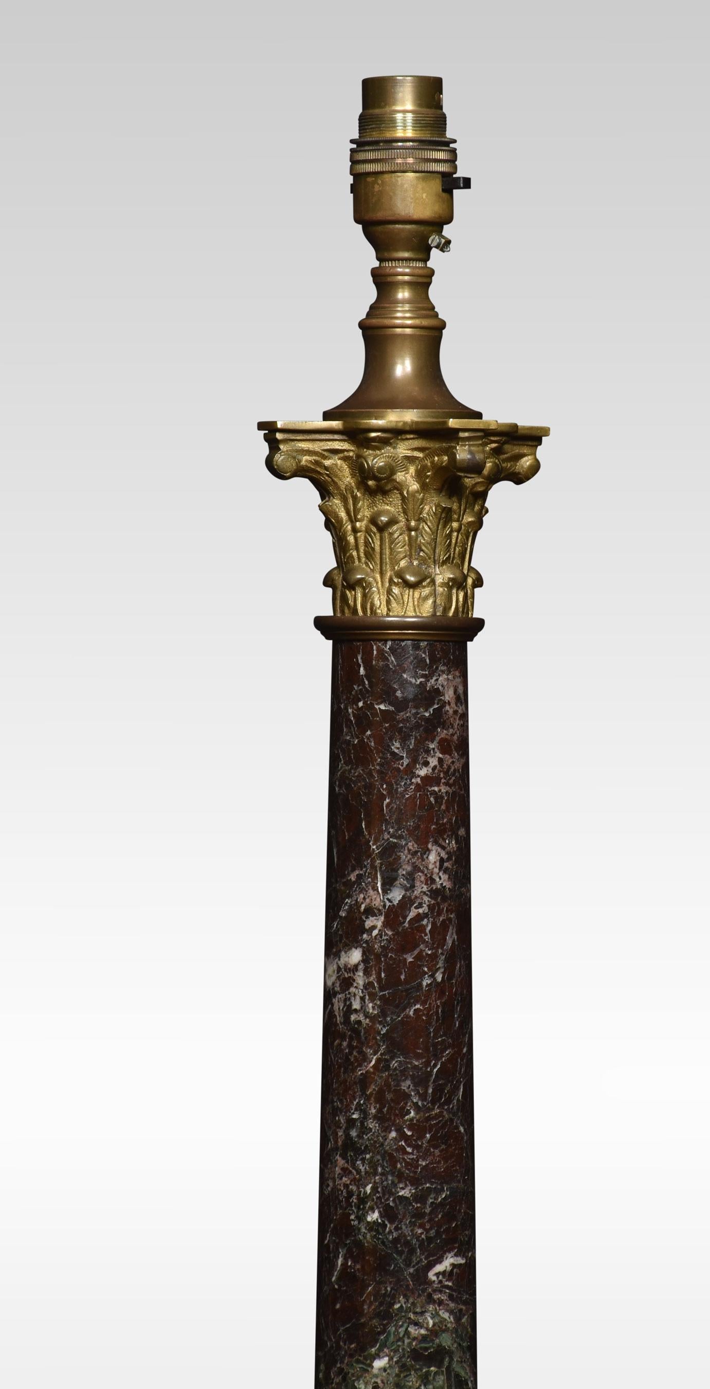 British Pair of Corinthian Column Table Lamps